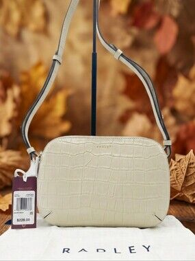 Radley London Dukes Place Medium Ziptop Crossbody Bag Embossed Leather NWT $228